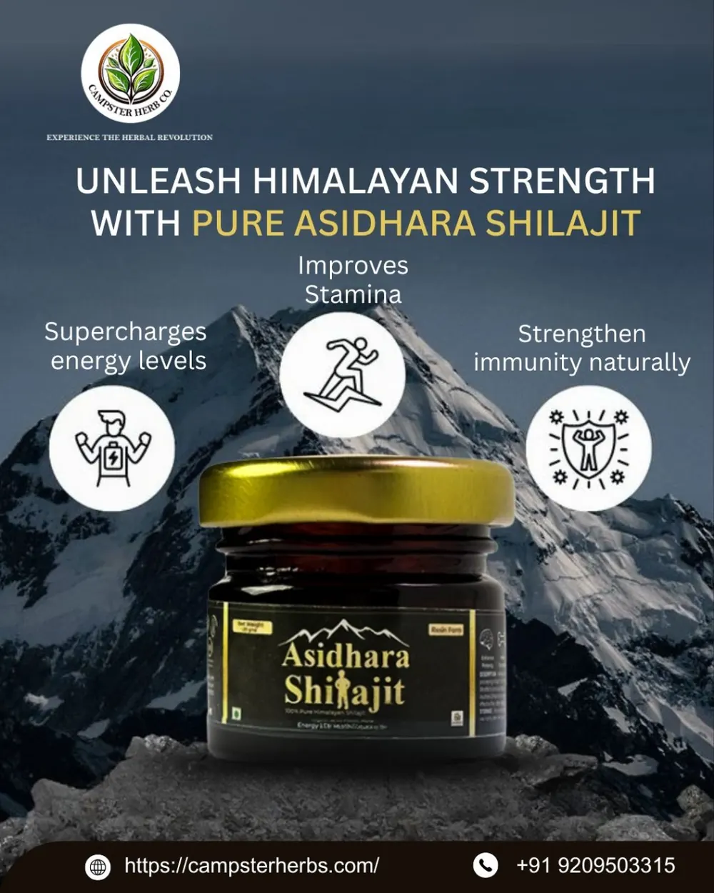 Benefit-led herbal product branding creative